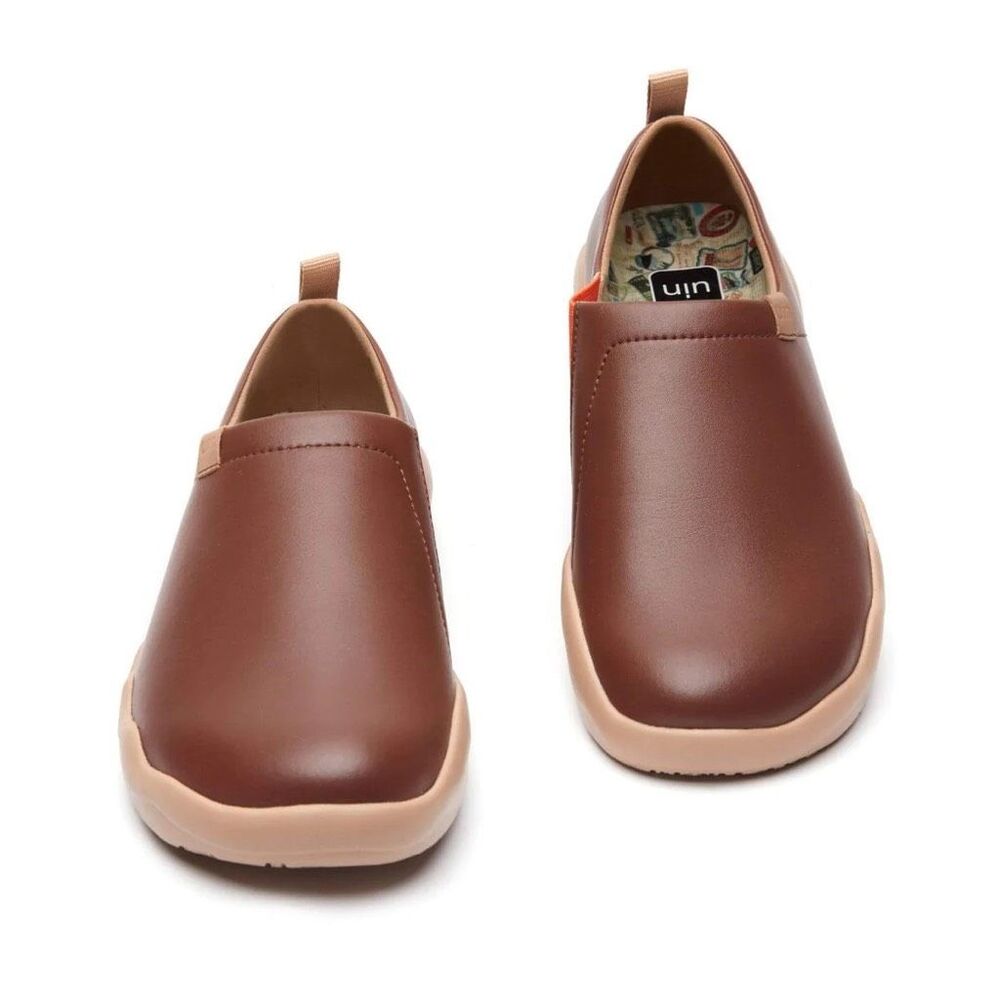 UIN Men's Travel Walking Shoes Slip On Casual Sneaker (BROWN TOLEDO II ) No Box - Picture 4 of 8